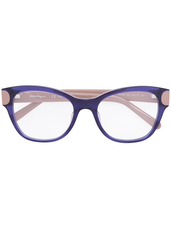 Salvatore Ferragamo Eyewear Cat Eye Glasses - Blue