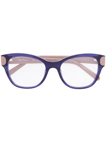 Salvatore Ferragamo Eyewear Cat Eye Glasses - Blue