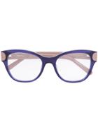 Salvatore Ferragamo Eyewear Cat Eye Glasses - Blue
