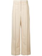 Des Prés Striped Wide-leg Trousers - Brown