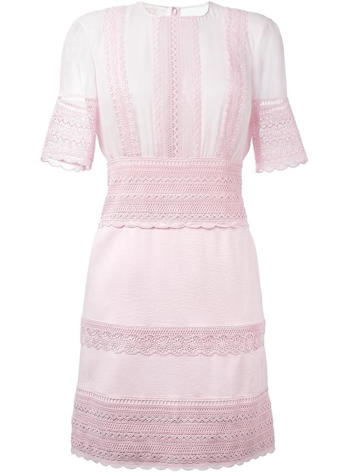 Giambattista Valli Macramé Detail Flared Dress, Women's, Size: 40, Pink/purple, Spandex/elastane/viscose/nylon/silk