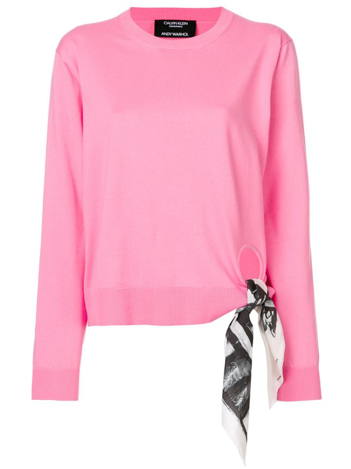 Calvin Klein 205w39nyc Tie Detail Top - Pink & Purple