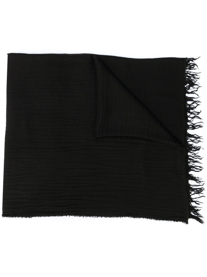 Ann Demeulemeester Textured Knitted Scarf - Black