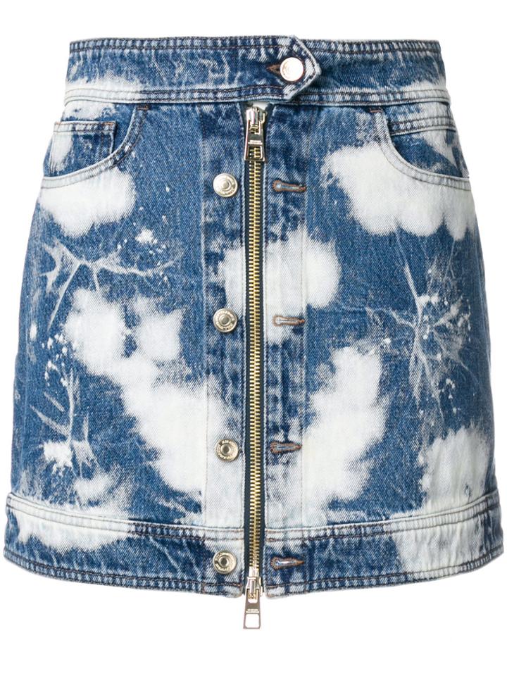Hilfiger Collection Bleached Zip Mini Skirt - Blue