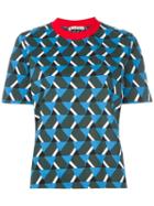 Marni Geometric T-shirt, Women's, Size: 40, Black, Cotton/silk/polyester