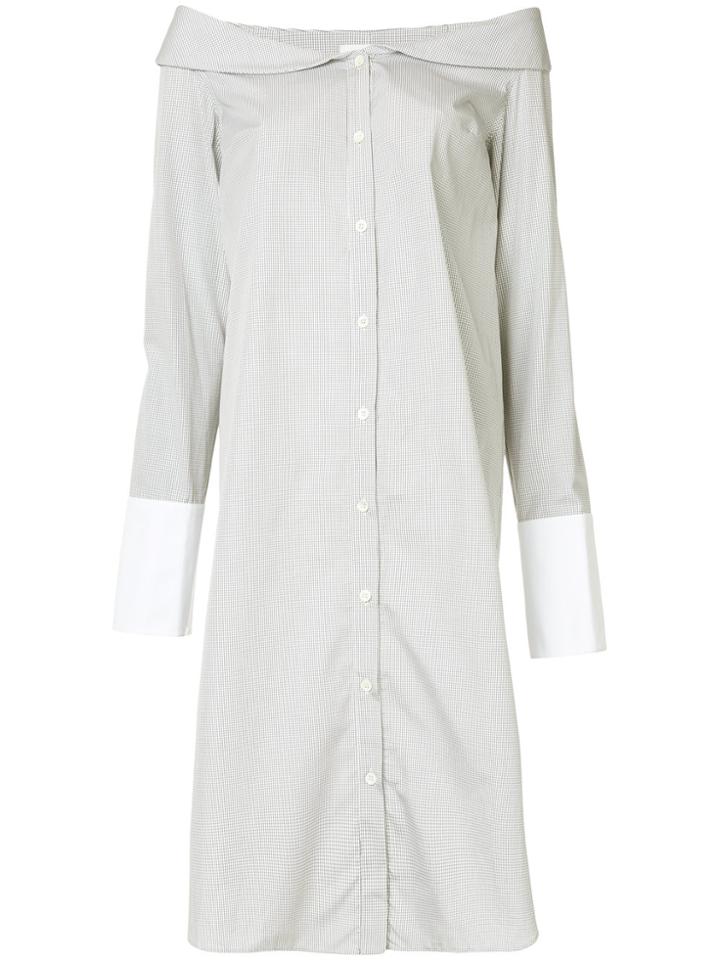 Monographie Off-shoulder Shirt Dress - Black