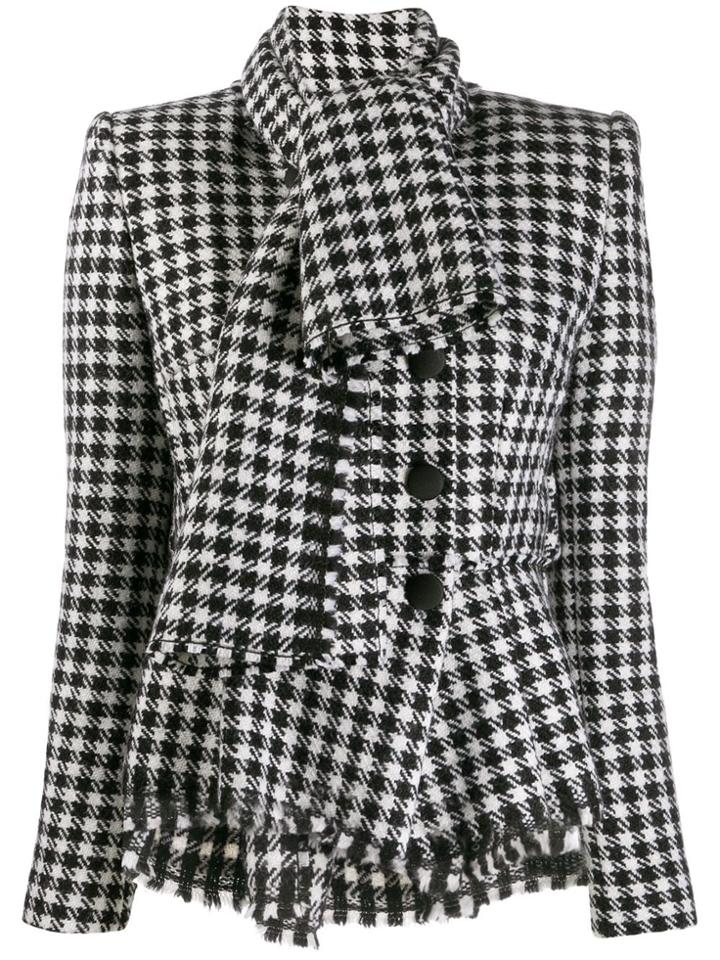 Dolce & Gabbana Dogtooth Fitted Jacket - Black