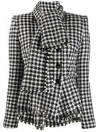 Dolce & Gabbana Dogtooth Fitted Jacket - Black