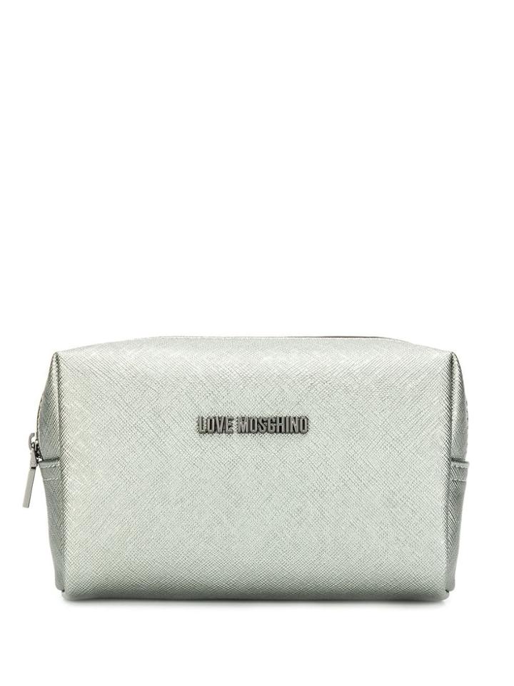 Love Moschino Logo Cosmetic Bag - Grey
