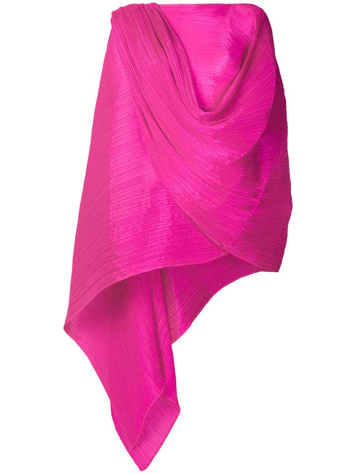 Pleats Please By Issey Miyake Pleated Asymmetric Jacket - Pink &