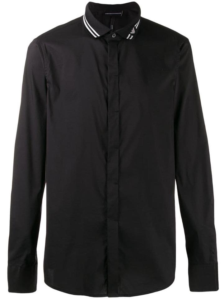 Emporio Armani Eagle Collar Shirt - Black