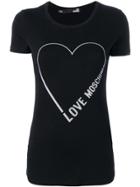 Love Moschino Logo Heart Print T-shirt - Black