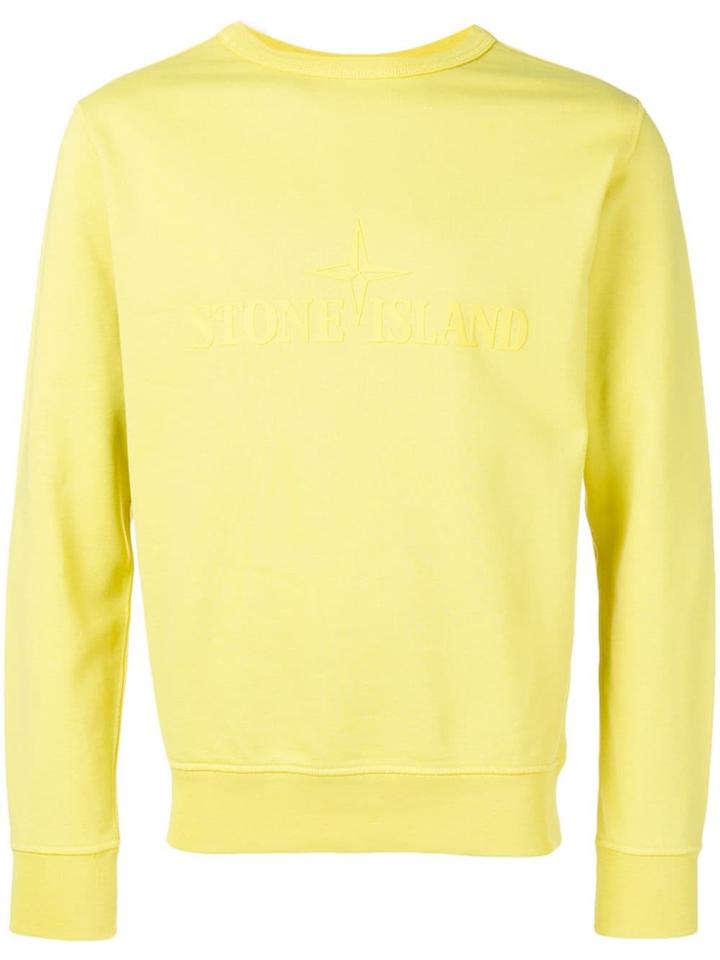 Stone Island Logo Embossed Sweatshirt - Yellow