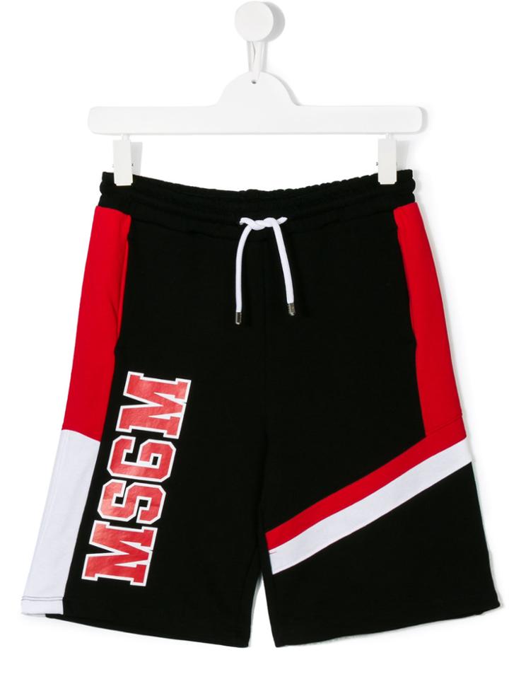 Msgm Kids Logo Track Shorts - Black