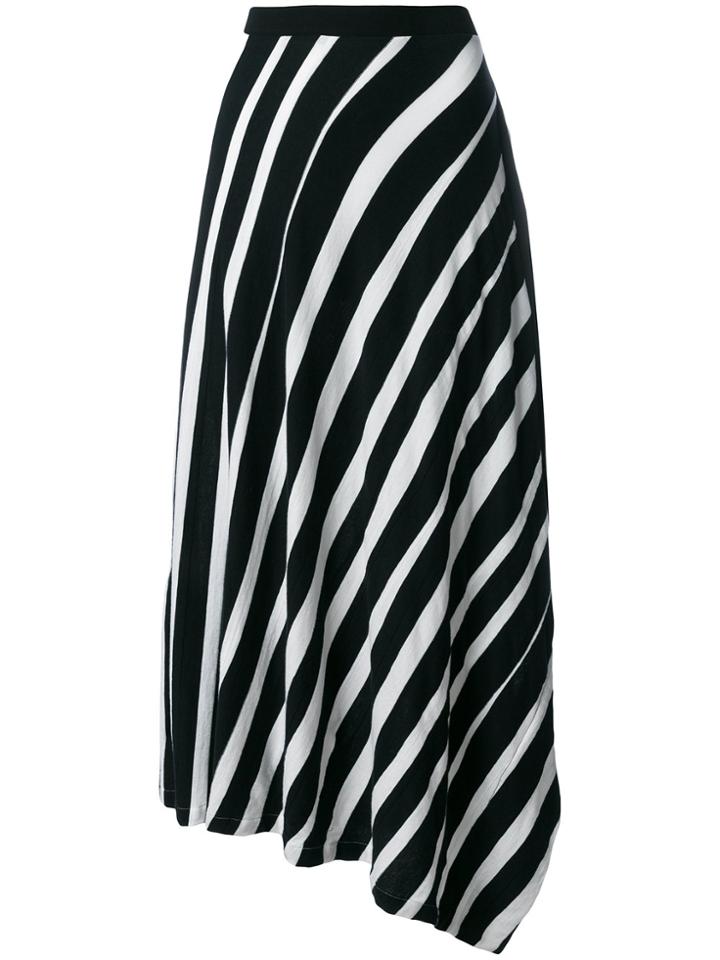 Yohji Yamamoto Striped Asymmetric Skirt - Black