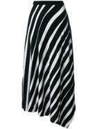 Yohji Yamamoto Striped Asymmetric Skirt - Black