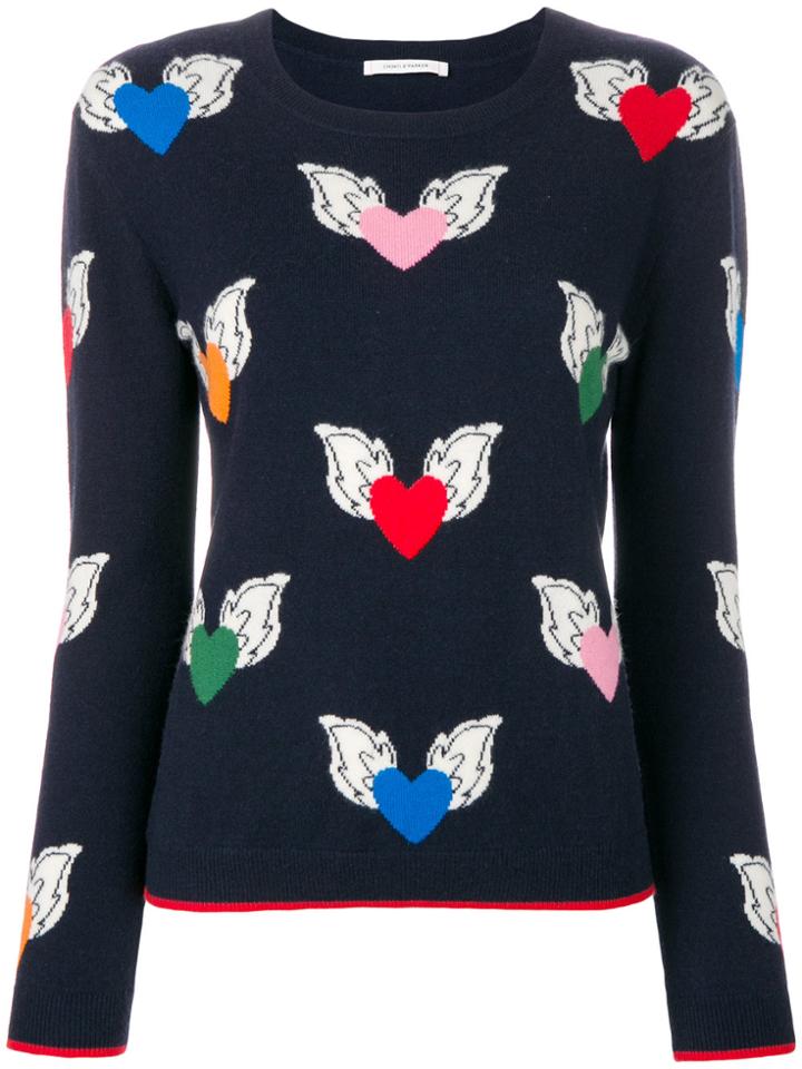 Chinti & Parker Juliet Heart Jumper - Blue