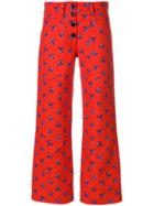 Kenzo Floral Cropped Trousers - Red