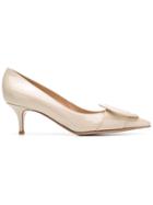 Gianvito Rossi Buckle Embellished Pumps - Nude & Neutrals