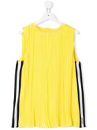 Dkny Kids Teen Pleated Side Stripe Blouse - Yellow