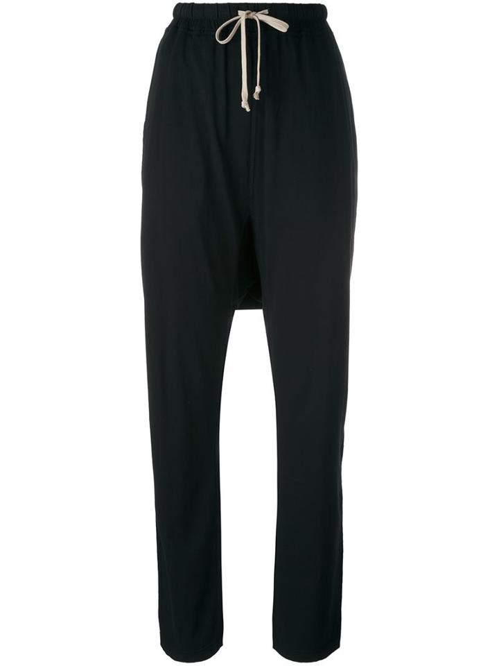 Rick Owens Drkshdw Drawstring Tapered Trousers, Women's, Size: Xs, Black, Cotton