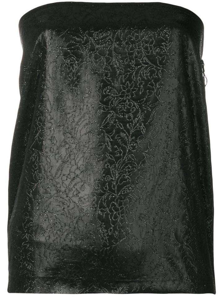 Romeo Gigli Pre-owned Glittery Embroidery Strapless Top - Black