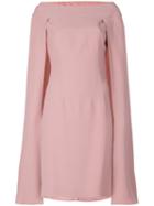 Alberta Ferretti - Cape Layered Dress - Women - Acetate/viscose - 40, Nude/neutrals, Acetate/viscose