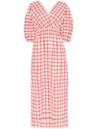 Mara Hoffman Nami Check Cotton Maxi Dress - White