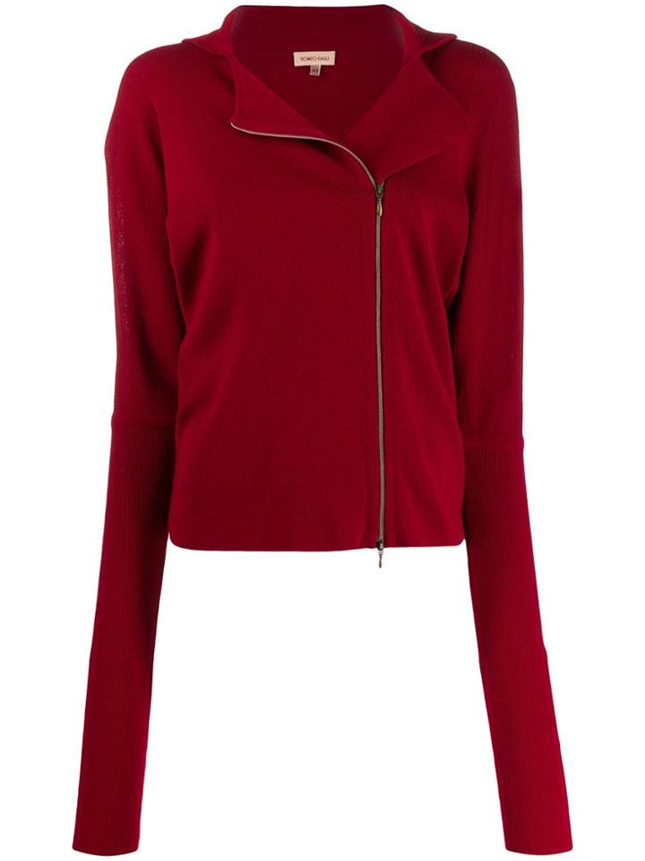 Romeo Gigli Pre-owned 1990s Off-centred Zipped Fitted Cardigan