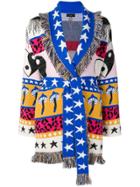 Alanui Instarsia Fringed Cardi-coat - Blue