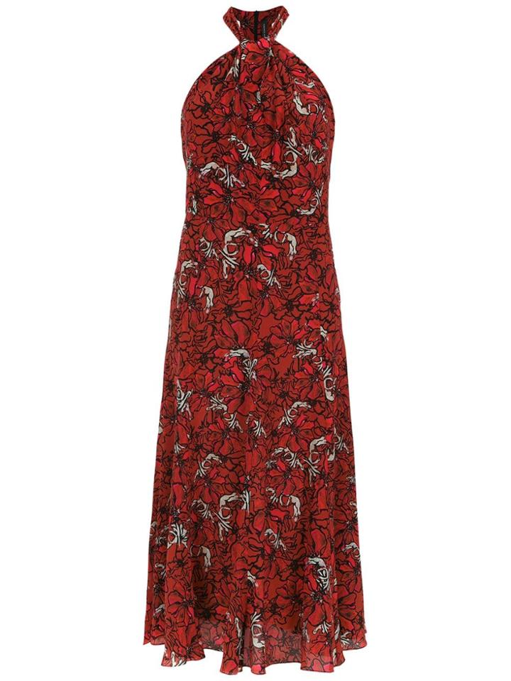Andrea Marques Printed Silk Dress - Red