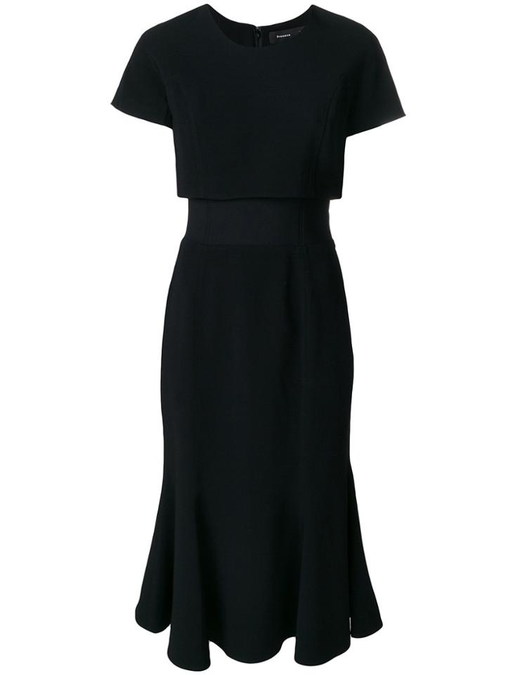 Proenza Schouler Cady Ruffled Midi Dress - Black