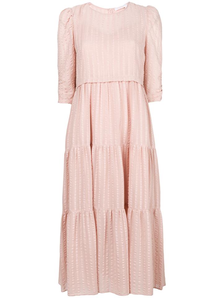 See By Chloé Textured Dress - Pink & Purple
