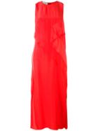 Cédric Charlier - Side Slit Shift Dress - Women - Rayon - 44, Red, Rayon