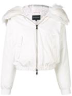 Emporio Armani Padded Faux Fur Hooded Jacket - White