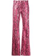 Msgm Snakeskin Print Trousers - Pink