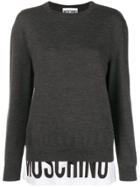 Moschino Branded Panel Jumper - Grey