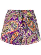 Etro Paisley Printed Shorts - Purple