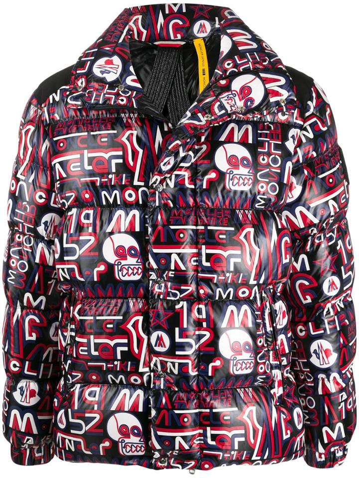 Moncler 1952 Printed Puffer Coat - Black