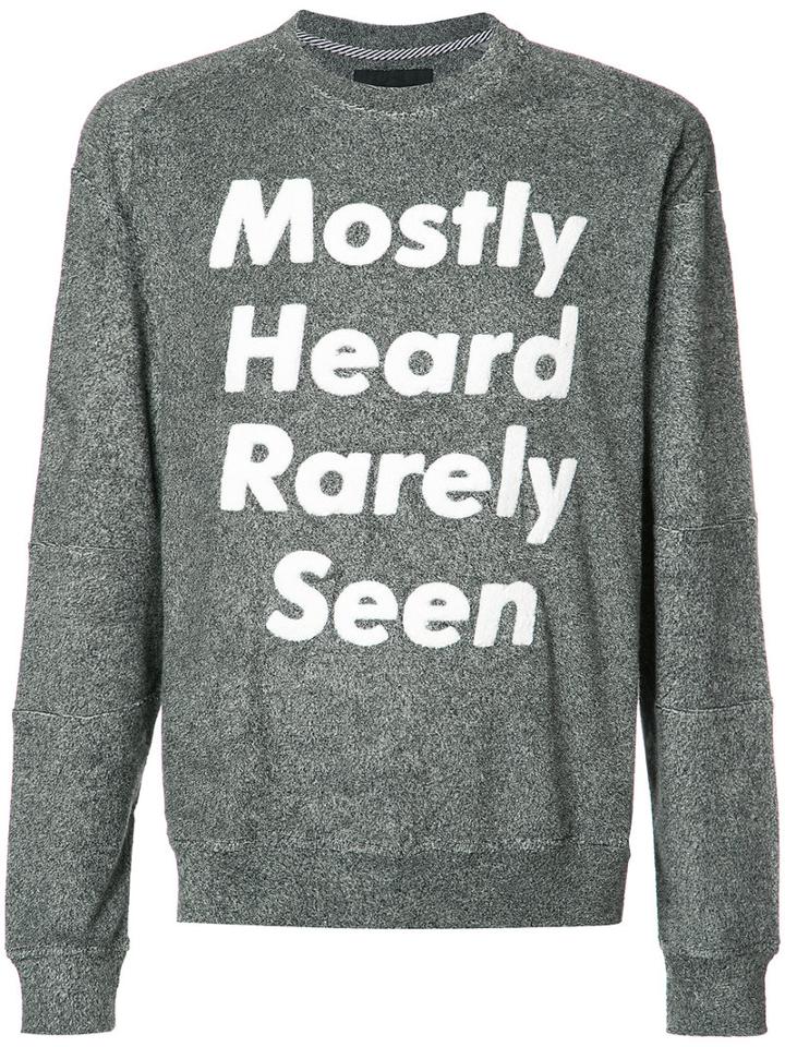 Mostly Heard Rarely Seen Logo Print Sweatshirt, Men's, Size: Xl, Grey, Cotton/polyester