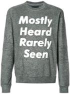 Mostly Heard Rarely Seen Logo Print Sweatshirt, Men's, Size: Xl, Grey, Cotton/polyester