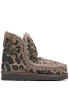 Mou Leopard Print Boots - Grey