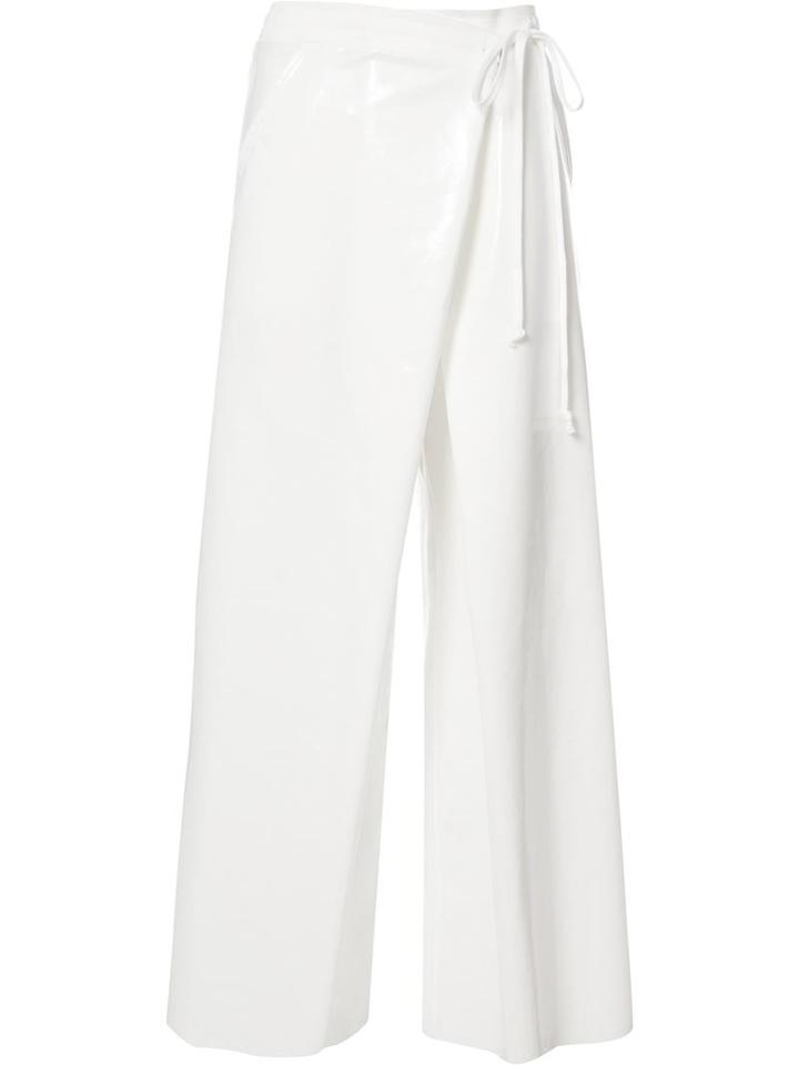 Christian Dada Drawstring Wrap Trousers, Women's, Size: 36, White, Cotton/polyurethane