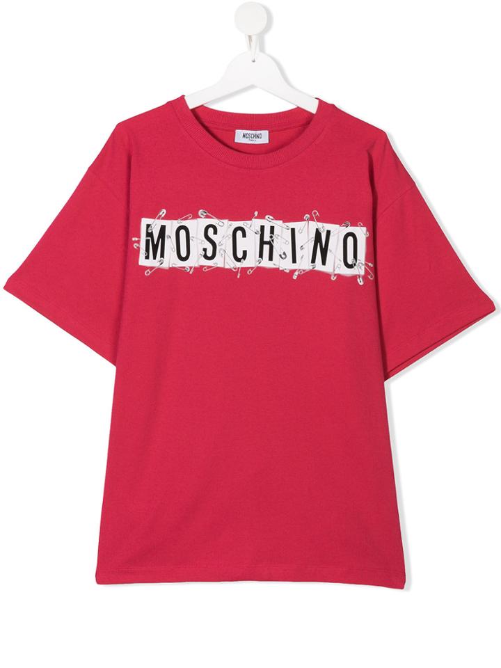 Moschino Kids Teen Logo Print Maxi T-shirt - Red