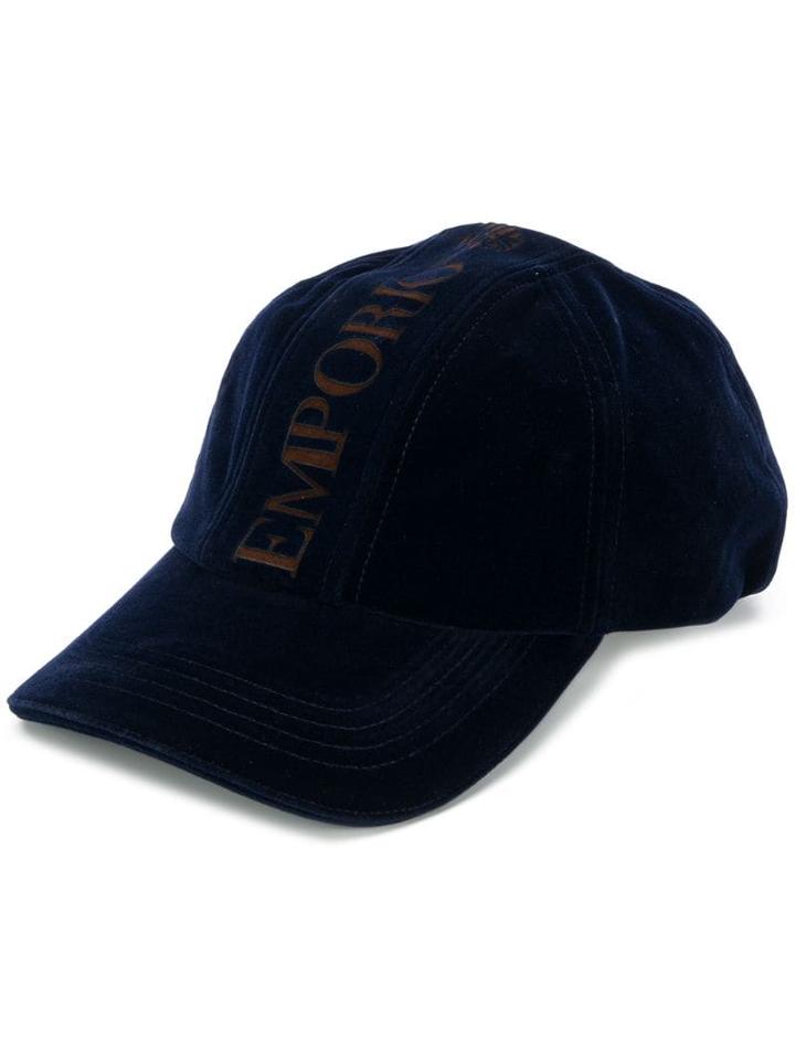 Emporio Armani Logo Print Cap - Blue