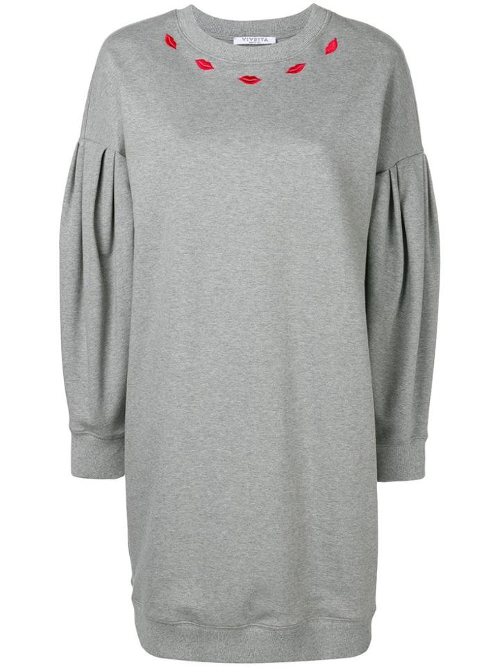 Vivetta Crew Neck Sweater Dress - Grey