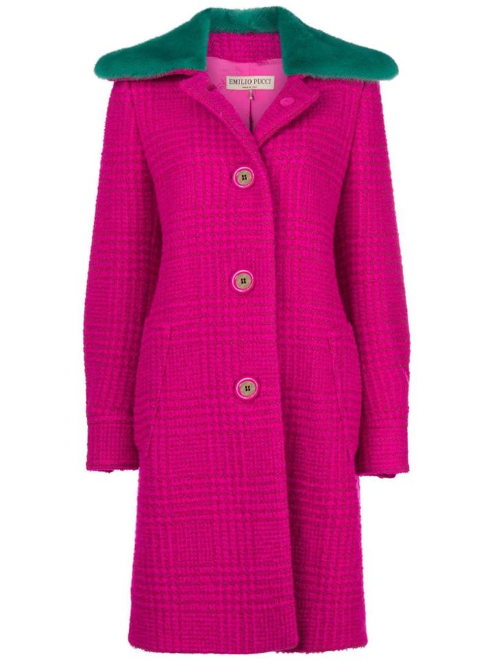 Emilio Pucci Colour-block Fitted Coat - Pink