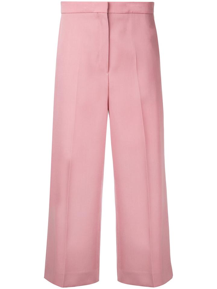 Rochas - Cropped Pants - Women - Wool - 40, Pink/purple, Wool