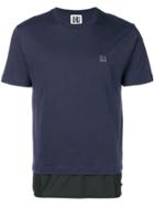 Les Hommes Urban Panelled Crewneck T-shirt - Blue