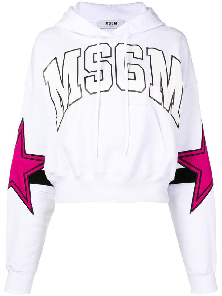 Msgm Stars Hoodie - White